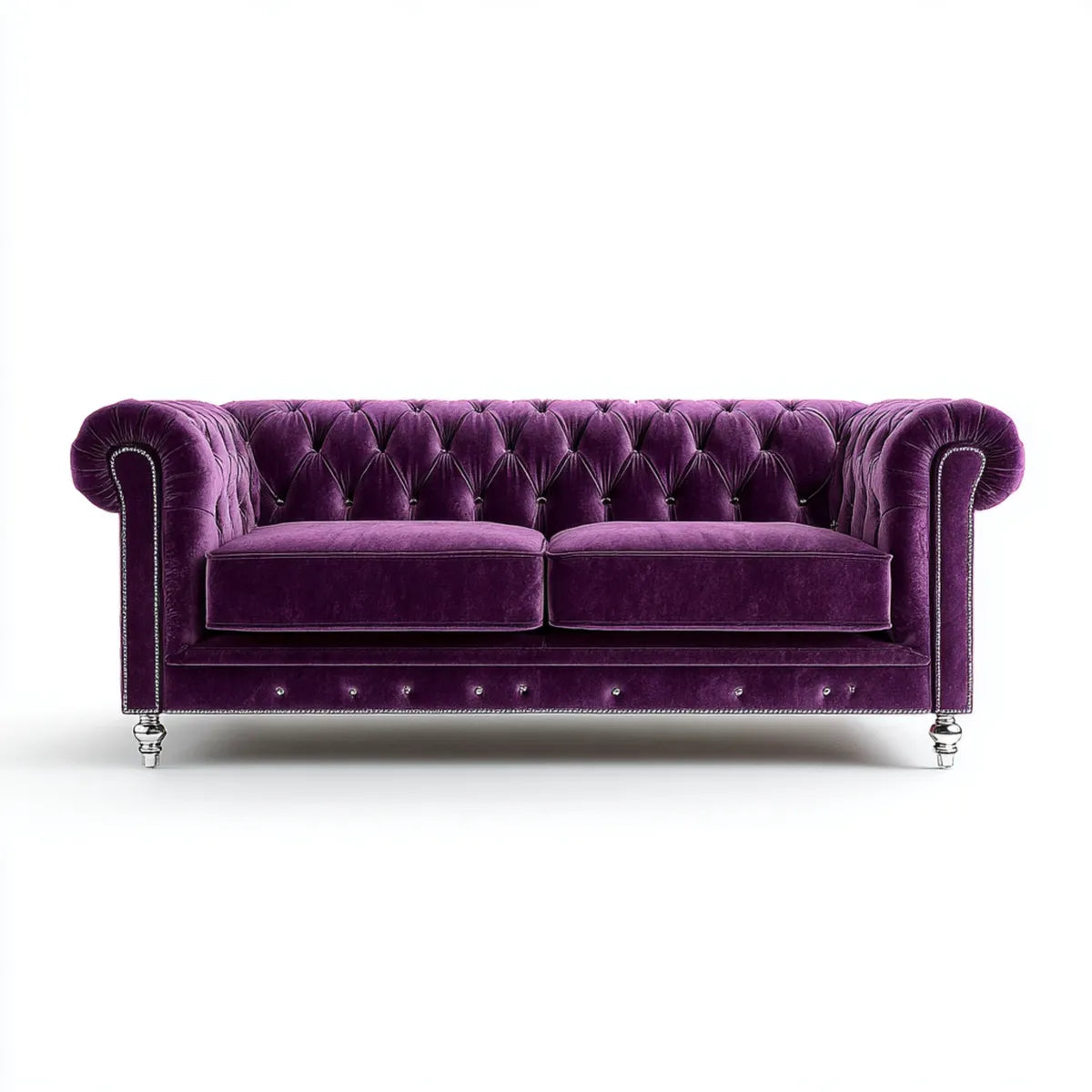 Chesterfield 2-Sitzer Sofa Lila 180 x 90 x 75 cm Polyester-Samt Rechteckig