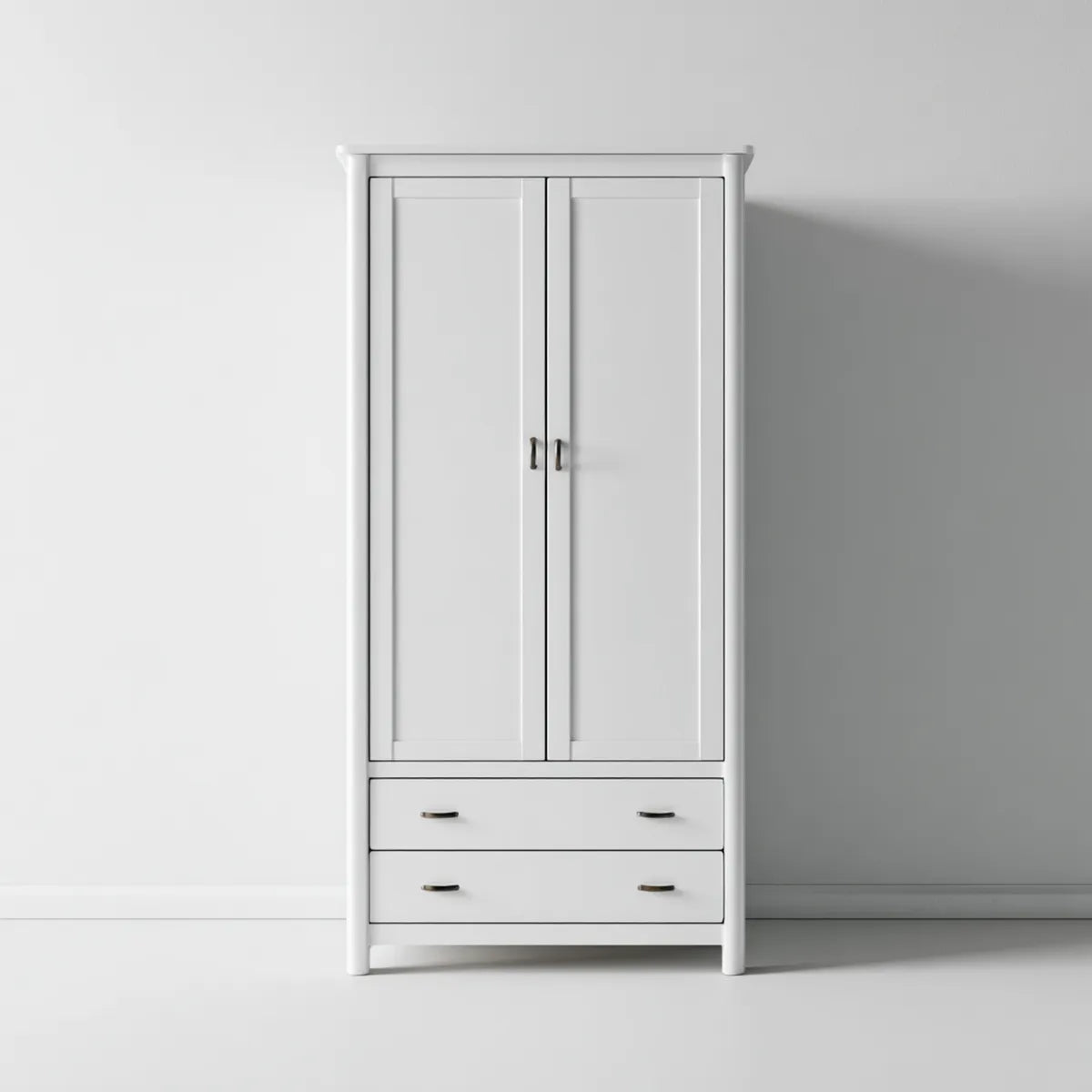 Kleiderschrank 2 Türen 2 Schubladen Weiß 90 x 50 x 190 cm MDF Rechteckig