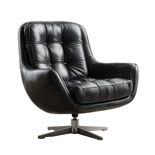 Drehbarer Bürosessel Schwarz 80 x 82 x 96 cm PU-Kunstleder Gepolstert Runde Sitzschale