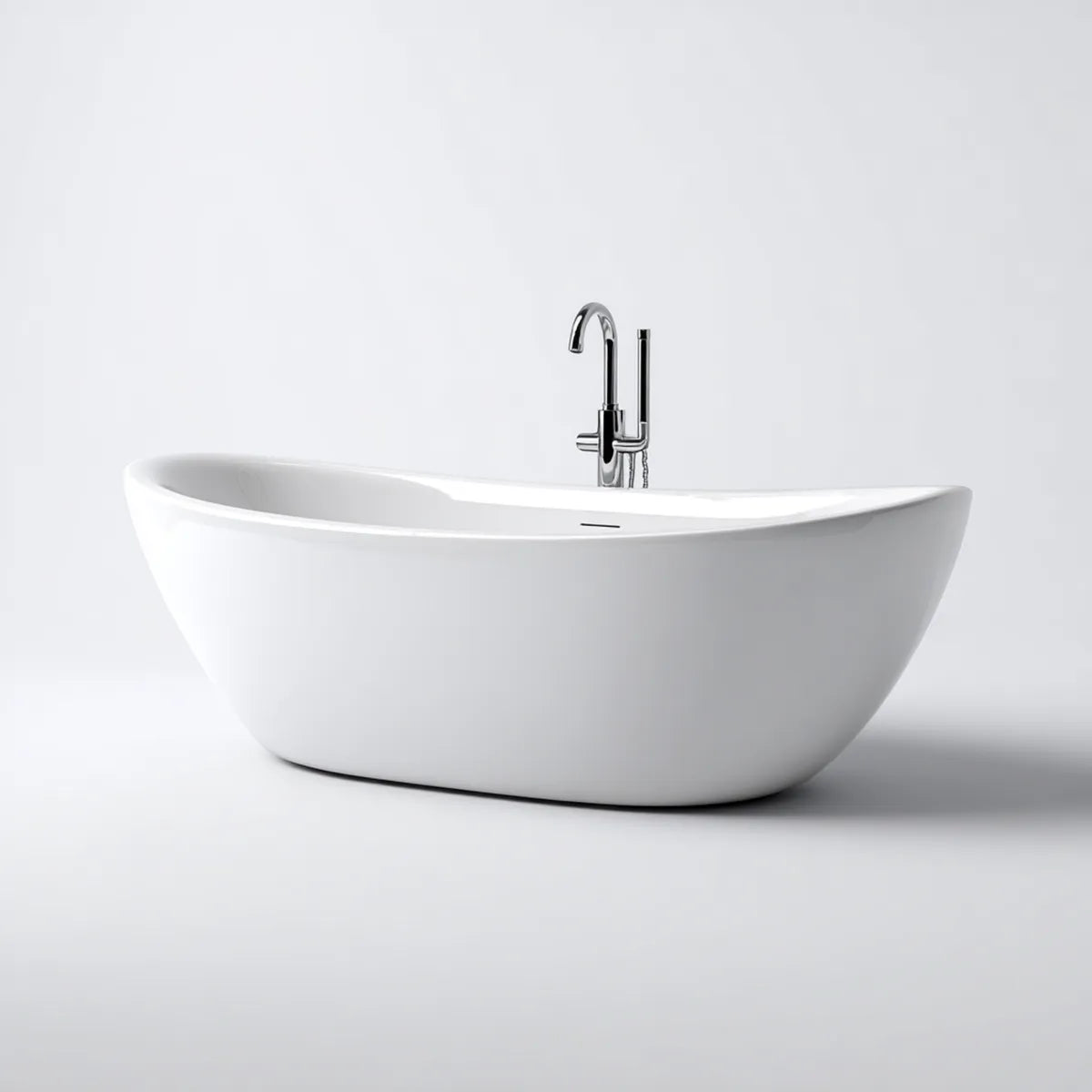 Freistehende Badewanne Weiß 170 x 75 x 58 cm Sanitäracryl Oval