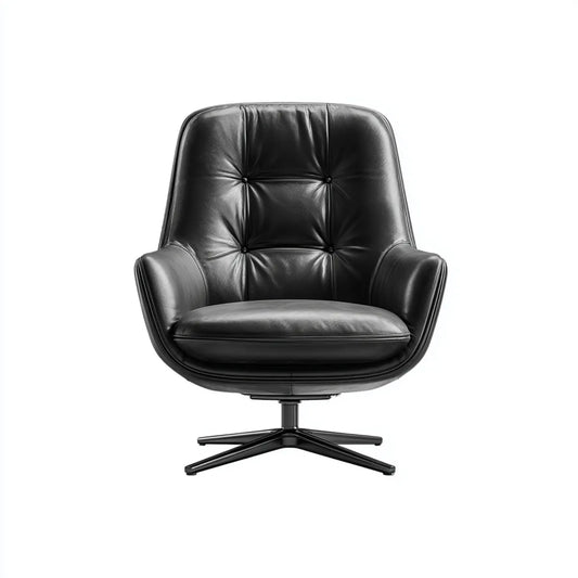 Drehbarer Bürosessel Schwarz 76 x 82 x 98 cm mit PU-Kunstleder und 4-Stern-Fuß