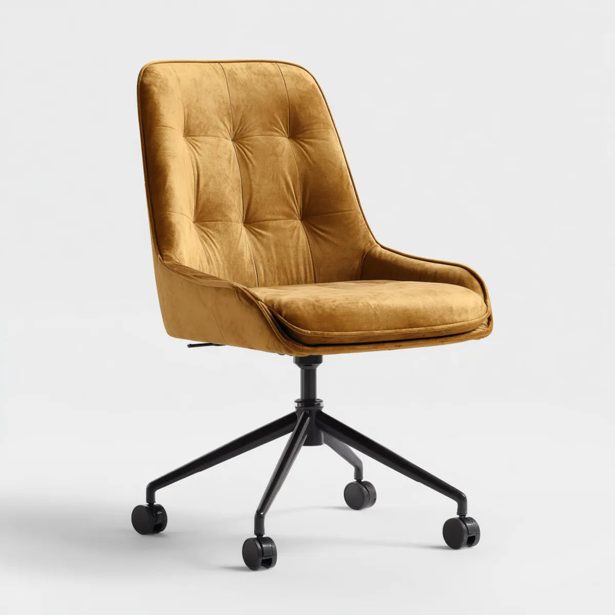 Bürodrehstuhl Cognac 62 x 62 x 90-100 cm Mikrofaser Polyester mit Rollen
