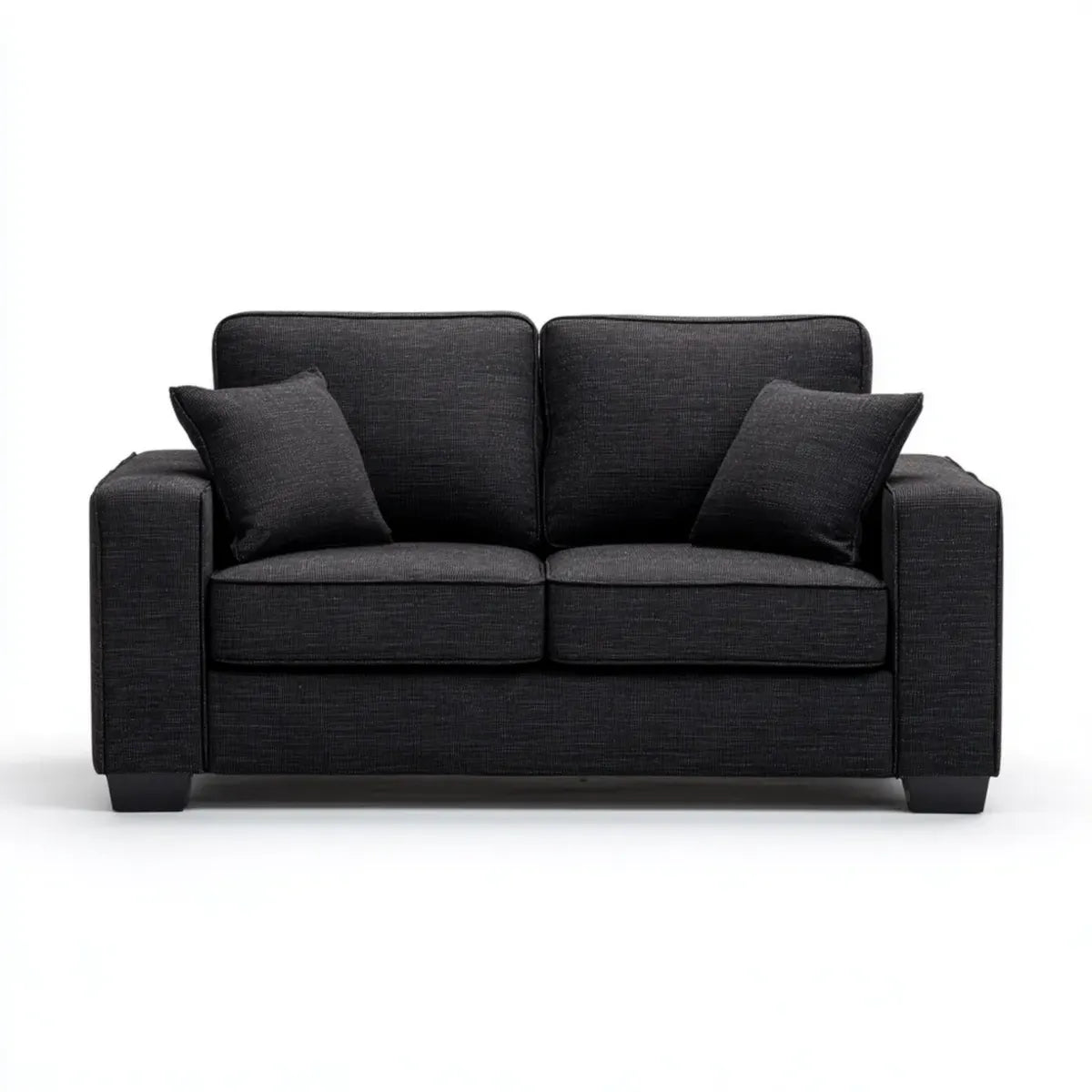 2-Sitzer Sofa Schwarz 170 x 88 x 86 cm Polyester Rechteckig