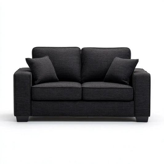 2-Sitzer Sofa Schwarz 170 x 88 x 86 cm Polyester Rechteckig