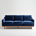 3-Sitzer Sofa Dunkelblau 220 x 90 x 85 cm Polyester-Samt Gerade