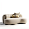 2-Sitzer Sofa Creme 180 x 90 x 75 cm Polyester-Bouclé abgerundete Form