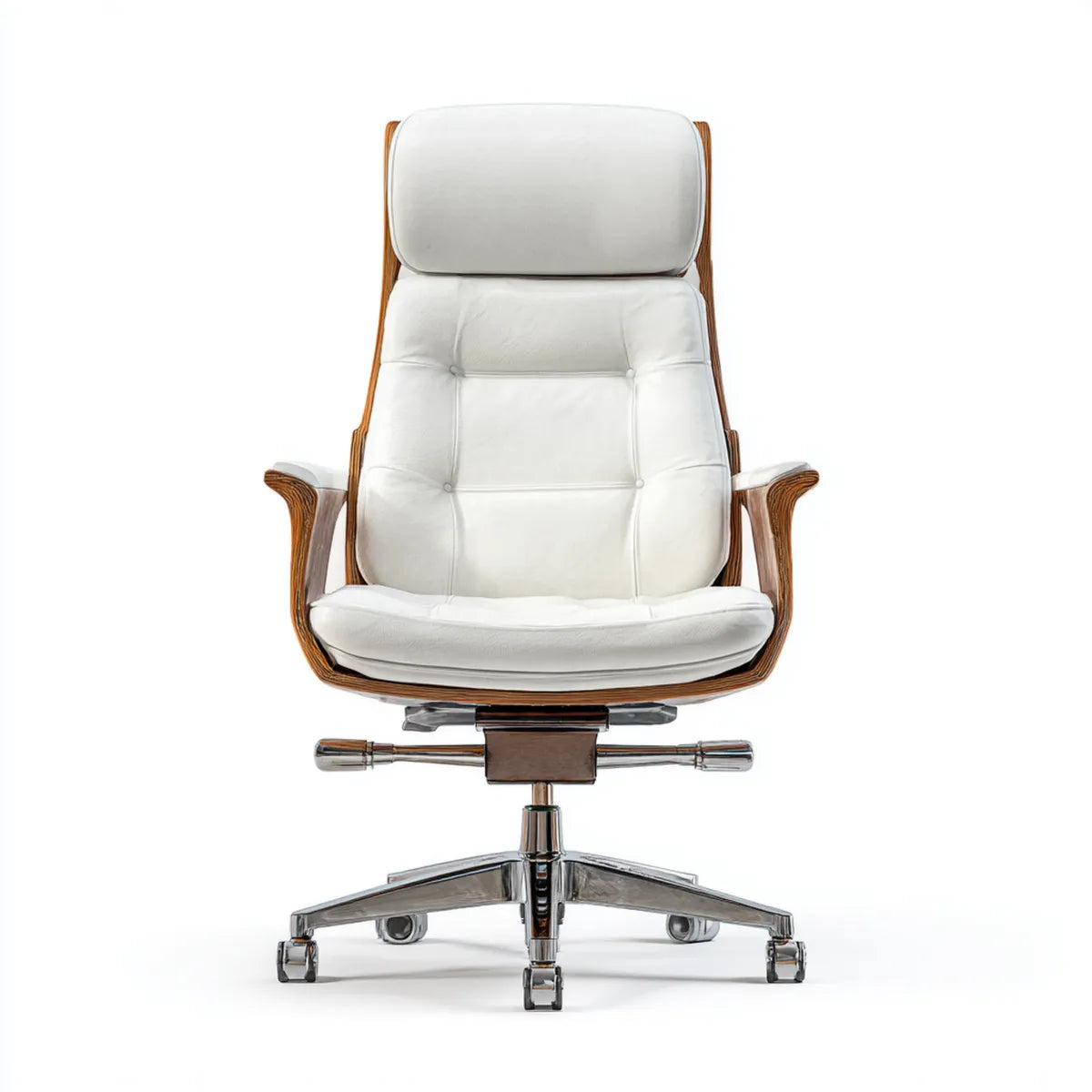 Chefsessel Bürostuhl Weiß 68 cm x 70 cm x 118-126 cm PU-Kunstleder Formsperrholz