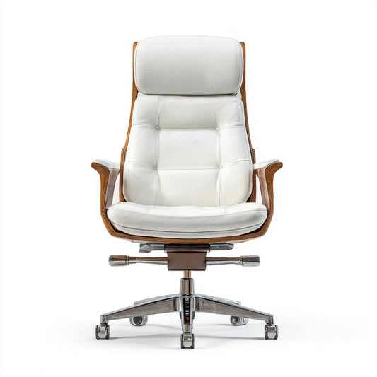 Chefsessel Bürostuhl Weiß 68 cm x 70 cm x 118-126 cm PU-Kunstleder Formsperrholz