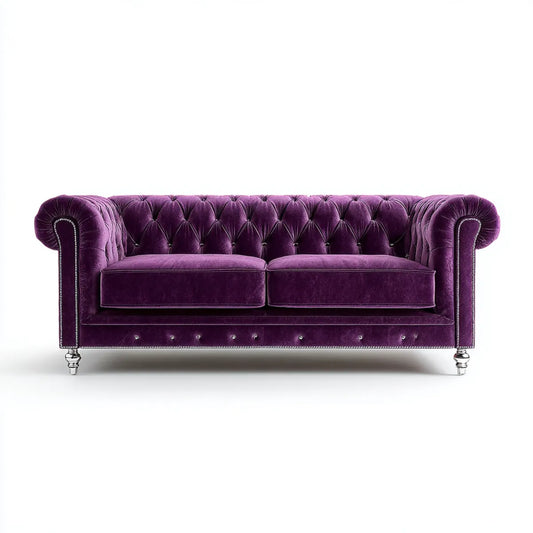 Chesterfield 2-Sitzer Sofa Lila 180 x 90 x 75 cm Polyester-Samt Rechteckig