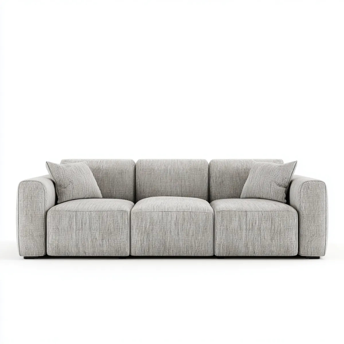 3-Sitzer Sofa Hellgrau 240 x 100 x 75 cm Polyester Rechteckig