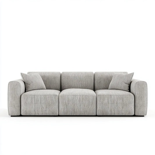3-Sitzer Sofa Hellgrau 240 x 100 x 75 cm Polyester Rechteckig
