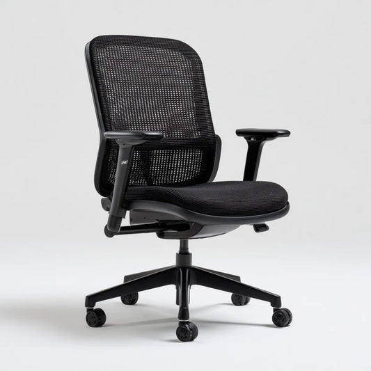 Ergonomischer Bürodrehstuhl Schwarz mit Netzrückenlehne 65 x 65 x 100-110 cm Polyester PP Nylon
